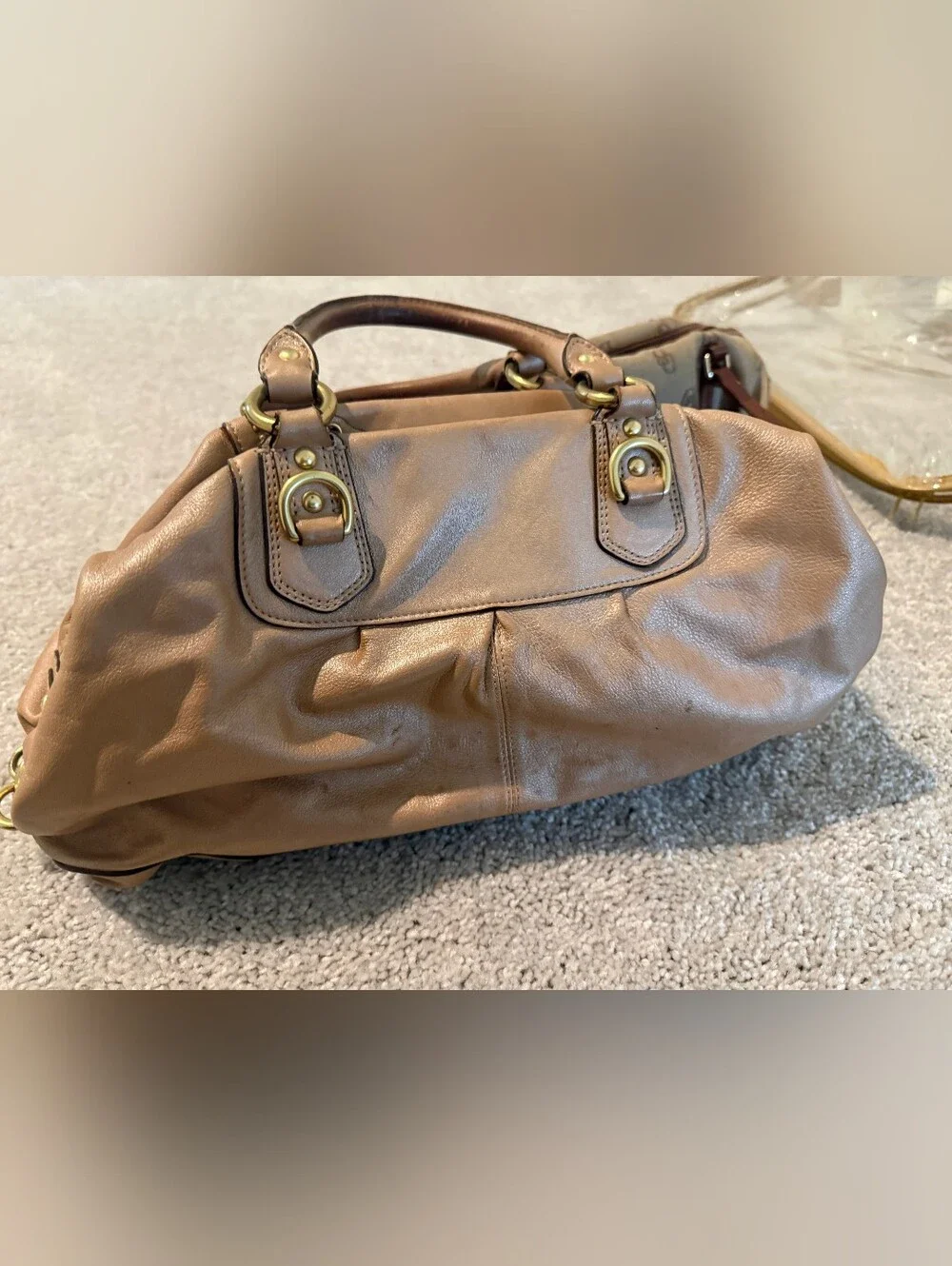 Coach Brown Leather Satchel with Gold Hardware